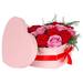 Hat box heart carton 20x25xH10cm m. pink + red bow