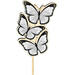 Bijsteker vlinder Trio hout 8x5cm+12cm stok wit
