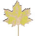 Bijsteker blad hout 8x7cm+12cm stok geel