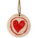 Hanger schijf + Paint hart hout 5,5cm rood