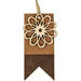 Hanger label + bloem hout 9x4,8cm + jute touw