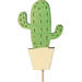 Bijsteker cactus hout 8x5cm + 12cm stok