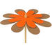 Pick flower kraft 8cm+50cm stick orange
