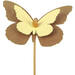 Pick butterfly kraft 7x9cm+12cm stick yellow