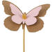 Pick butterfly kraft 7x9cm+12cm stick pink