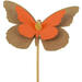 Pick butterfly kraft 7x9cm+50cm stick orange