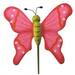 Bijsteker Vlinder flying hout 5x6cm+20cm stok roze