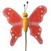 Bijsteker Vlinder flying hout 7x8cm+50cm stok rood