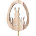 Bijsteker Egg+Rabbit hout 8x6cm+12cm stok