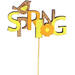 Bijsteker Spring hout 5x8cm + 12cm stok geel/oranj