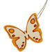 Hanger vlinder hout+vilt 6,7x8cm+16cm touw oranje