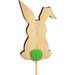 Bijsteker Bunny pompon hout 8x5cm+12cm stok groen