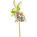 Bijsteker Bunny Flower hout 10x7cm+50cm stok groen