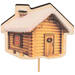 Bijsteker Winter Cabin hout 7x9cm+12cm stick