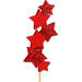bijsteker Six Stars hout 10x4,5cm+50cm stok rood