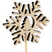 Bijsteker sneeuwvlok Iris hout 6cm+12cm stok