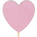 Bijsteker hart velvet hout 8x8cm+12cm stok roze