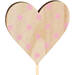 Bijsteker hart Flowers hout 8x8cm+12cm stok roze