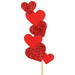 Bijsteker Six Hearts hout 11x4,8cm+50cm stok rood