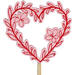 Bijsteker hart Romeo hout 6x5,6cm+12cm stok roze