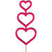 Bijsteker hart Taylor hout 6x13cm+50cm stok roze